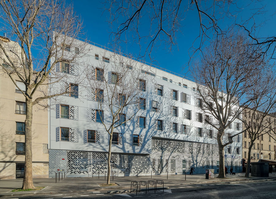 Vue côté rue de l'ehpad du 118-122 Bd de Charonne